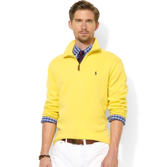 yellow polo pullover